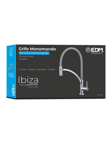 Grifo monomando de cocina caño alto serie ibiza