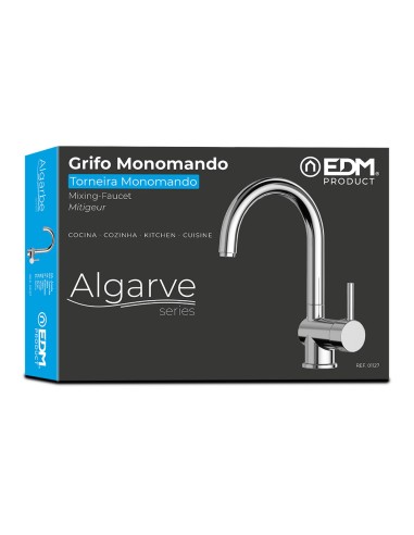 Grifo monomando de cocina caño alto serie algarve
