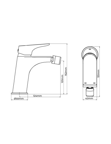 Grifo monomando de bidé serie cascais
