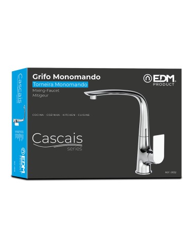 Grifo monomando de cocina caño alto serie cascais