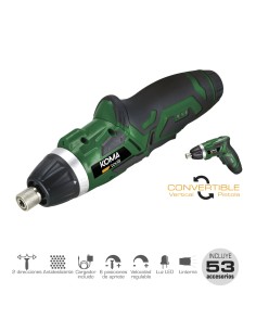 Atornillador a bateria reversible 3,6 v litio 1300mah con 53 accesorios 17,5 x 14,8 cm 2