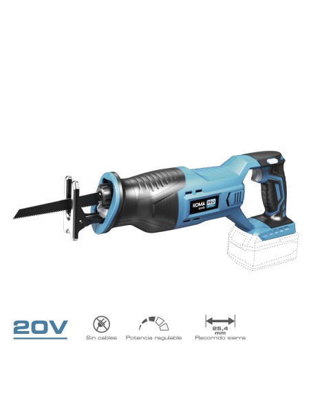 Sierra de sable 20 v (sin batería ni cargador) 8,5x44x15.5cm