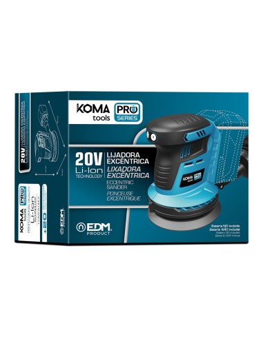 Lijadora excentrica 20 v brushless (sin batería...