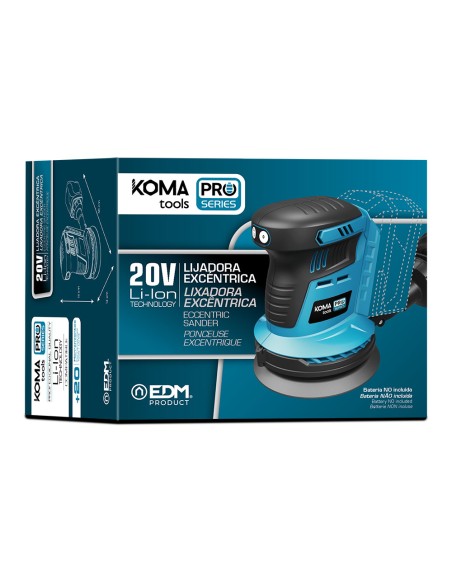 Lijadora excentrica 20 v brushless (sin batería ni cargador) 13x30x15cm