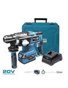 Kit maletin martillo perforador 20 v con 1 bateria 4.0a. y cargador 08772 30x19.5cm 2