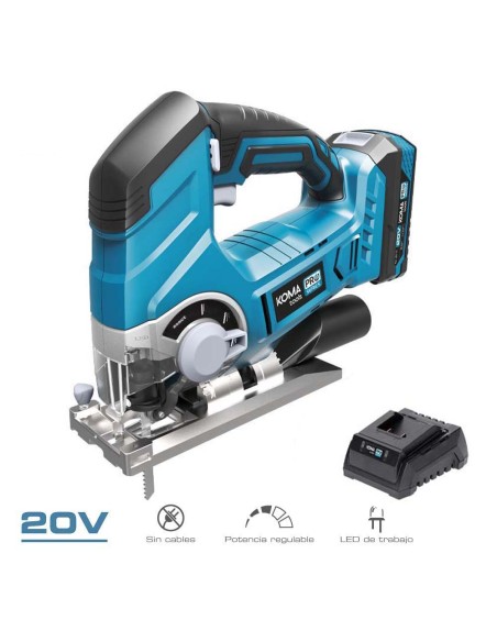 Kit maletin sierra caladora 20 v con 1 bateria 2.0a y cargador 08772. 23x21,5cm