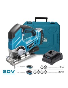 Kit maletin sierra caladora 20 v con 1 bateria 2.0a y cargador 08772. 23x21,5cm 2