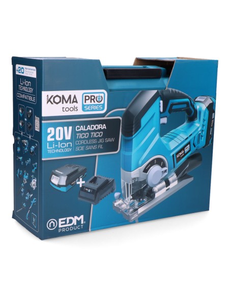 Kit maletin sierra caladora 20 v con 1 bateria 2.0a y cargador 08772. 23x21,5cm
