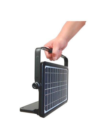 Aplique solar 10w 1150lm recargable. sensor presencia (2-8m) color negro 27,5x19,6cm edm