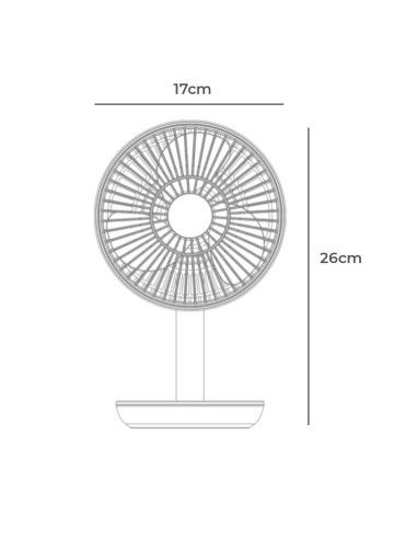Ventilador de sobremesa recargable blanco...