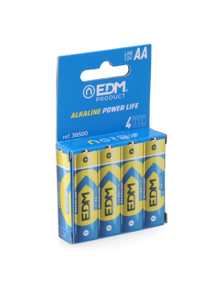 Pila edm alkalina long life aa - lr06 1,5v (blister 4 uds) ø14,5 x 50,5 mm