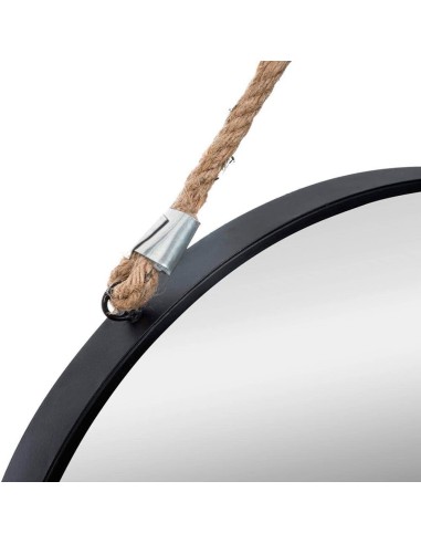 Espejo redondo de metal con cuerda ø38cm