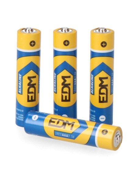 Pila edm alkalina long life aaa - lr03 1,5v (blister 4 unid.) ø10,5x44,5mm