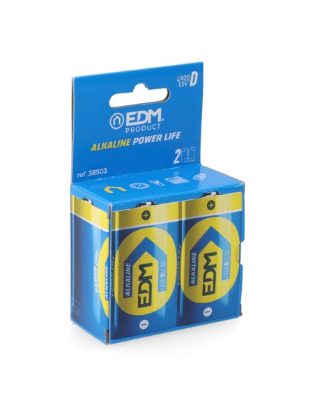 Pila alkalina power life d - lr20 1,5v (blister 2 uds) ø34,2 x 61,5 mm