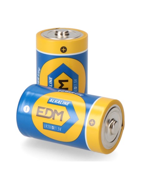 Pila alkalina power life d - lr20 1,5v (blister 2 uds) ø34,2 x 61,5 mm