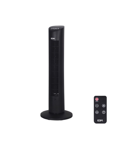 Ventilador de torre. potencia: 60 w, mando a distancia, negro 28 x 78,3 cm