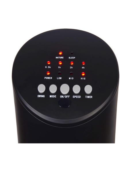 Ventilador de torre. potencia: 60 w, mando a distancia, negro 28 x 78,3 cm