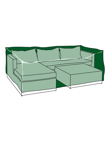 Funda protección cubre chaiselong+mesa 213x132x74cm 240g/m²