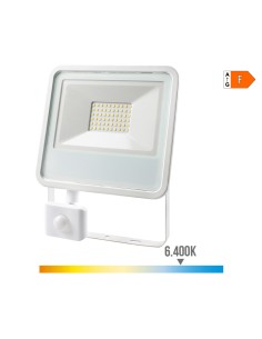 Foco proyector led con sensor de presencia 50 w 4000 lm 6400 k luz fria 23,8 x 4,5 x 19,2 cm