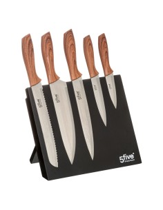 Juego de cuchillos 5 piezas + soporte imantado 32 x 23,2 x 19 cm