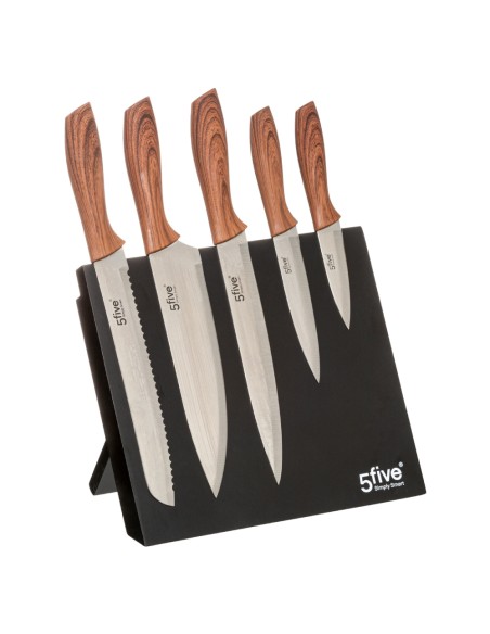 Juego de cuchillos 5 piezas + soporte imantado 32 x 23,2 x 19 cm