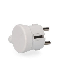 Clavija 2p+t tipo f t/tl salida lateral 4,8mm 16a 250v blanca 2