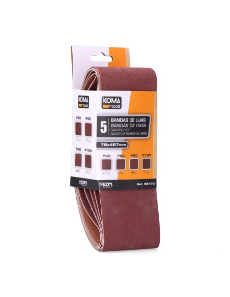 Kit 5 lijas para lijadora de banda 08778 koma tools