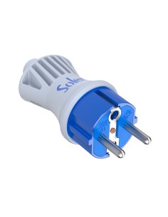 Clavija bipolar 16a 250v .espigas de ø 4,8mm.material blanco. ip44. sujetacables abatible 5706ckb solera