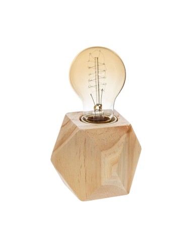 Lampara de mesa de madera 8 x 7,5 cm e27 (bombilla no incluida)