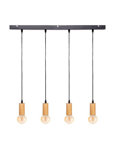 Lámpara de techo coleccion "ays" e27 60w color negro/beige 110 x 100 cm