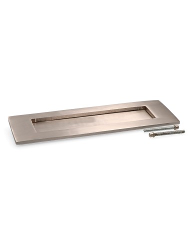 Placa cartas para puerta níquel mate 100 x 305 mm