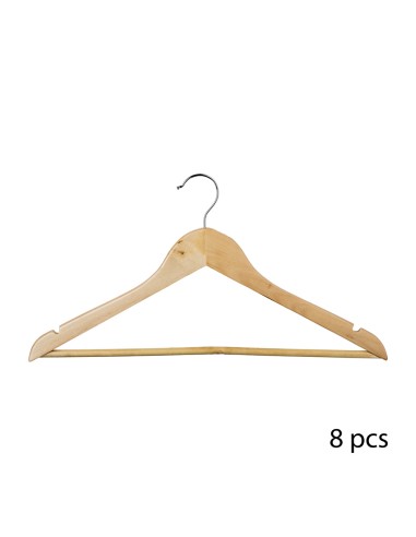 Perchas de madera 45 x 23 cm, 8 uds