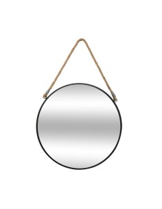 Espejo redondo de metal con cuerda ø55cm