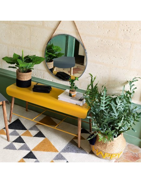 Espejo redondo de metal con cuerda ø55cm