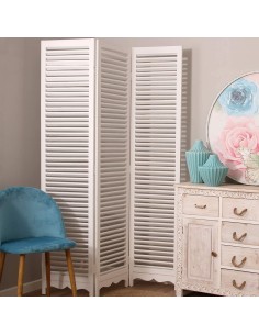 Biombo madera color blanco 170x119cm 2