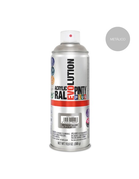 Pintura en spray pintyplus evolution metalizada 520 cc plata mt191