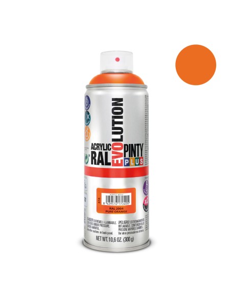 Pintura en spray pintyplus evolution 520 cc ral 2004 naranja puro