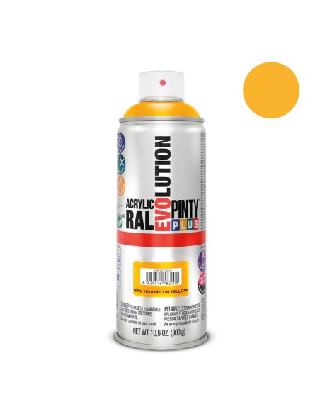 Pintura en spray pintyplus evolution 520 cc ral 1028 amarillo melón