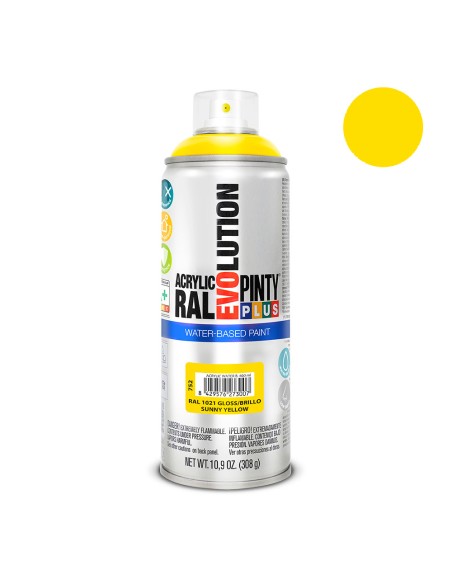 Pintura en spray pintyplus evolution water-based 520 cc ral 1021 amarillo colza