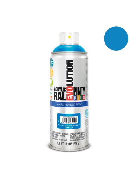 Pintura en spray pintyplus evolution water-based 520 cc ral 5015 azul celeste