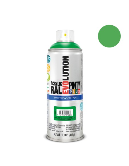 Pintura en spray pintyplus evolution water-based 520 cc ral 6018 verde amarillento