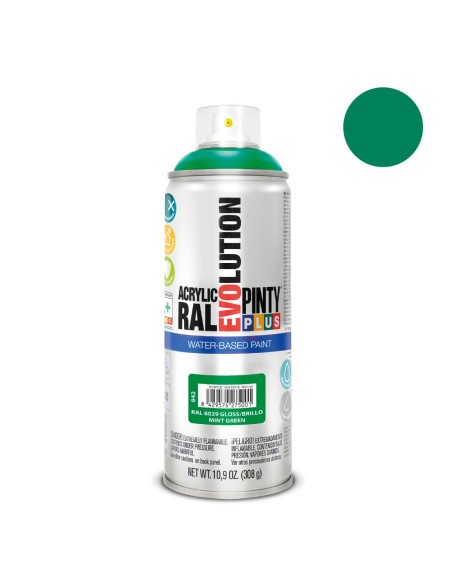 Pintura en spray pintyplus evolution water-based 520 cc ral 6029 verde menta