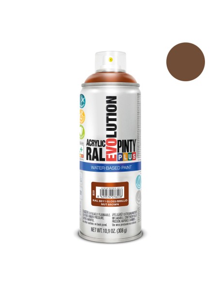 Pintura en spray pintyplus evolution water-based 520 cc ral 8011 pardo nuez
