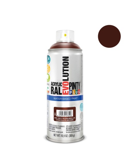 Pintura en spray pintyplus evolution water-based 520 cc ral 8017 chocolate