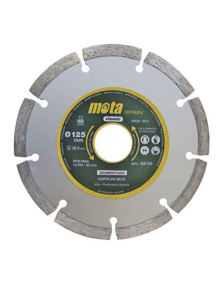 Disco diamantado segmentado laster ø125mm ss125 mota