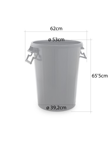 Cubo de basura 100 litros color negro sin tapa...