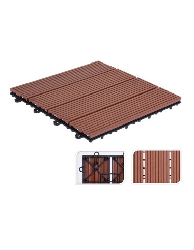 Baldosas para terraza de pvc 30 x 30 x 2 cm, 6 unidades