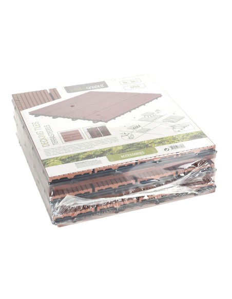 Baldosas para terraza de pvc 30 x 30 x 2 cm, 6 unidades