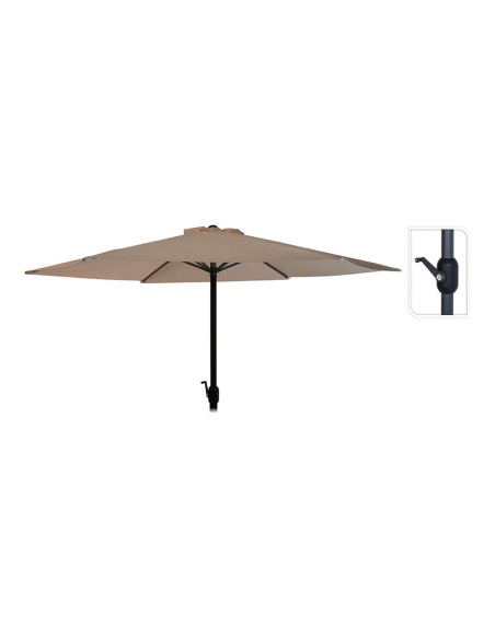 Parasol ø300 cm altura maxima 248 cm color: taupe