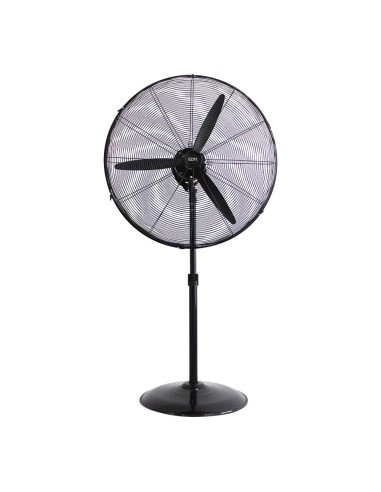 Ventilador de pie industrial base circular, oscilante, negro, potencia 180 w, aspas ø60 cm, altura regulable 117-156 cm